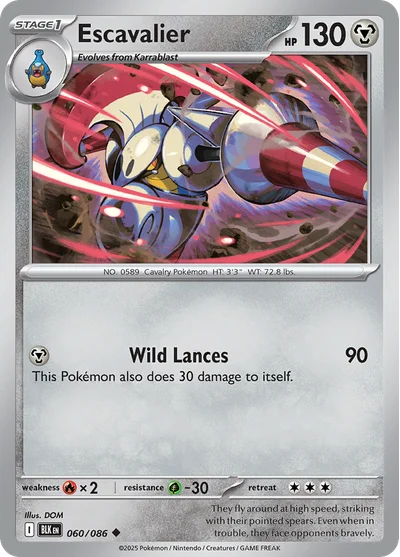 Escavalier 60 Black Bolt Pokemon Card