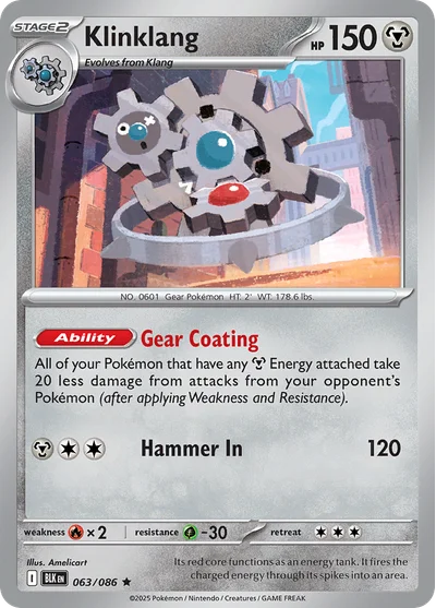 Klinklang 63 Black Bolt Pokemon Card