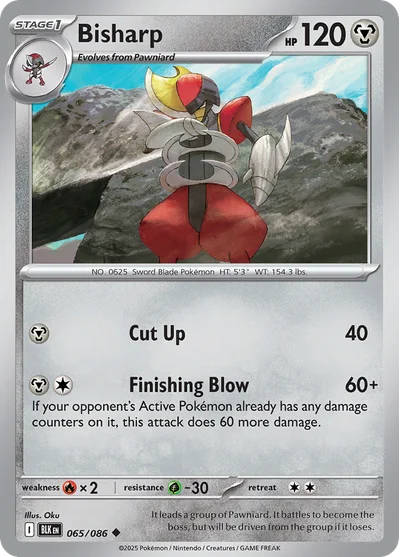 Bisharp 65 Black Bolt Pokemon Card