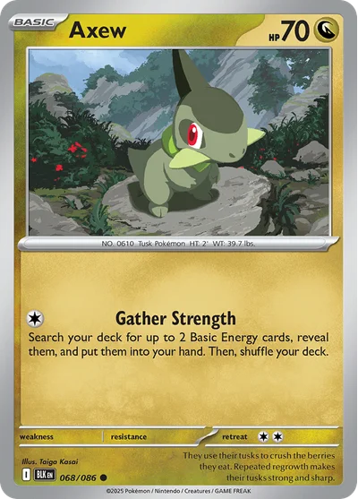 Axew 68 Black Bolt Pokemon Card