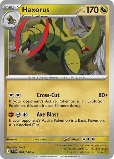 Haxorus 70 Black Bolt Pokemon Card