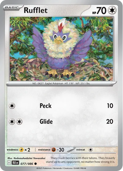 Rufflet 77 Black Bolt Pokemon Card