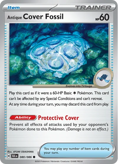Antique Cover Fossil 80 Black Bolt Pokemon Card