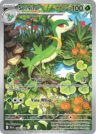 Servine 88 Black Bolt Pokemon Card