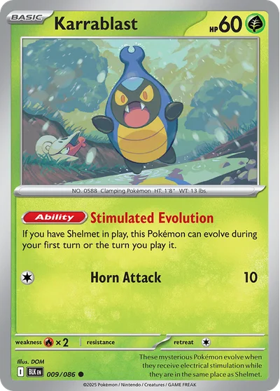 Karrablast 9 Black Bolt Pokemon Card