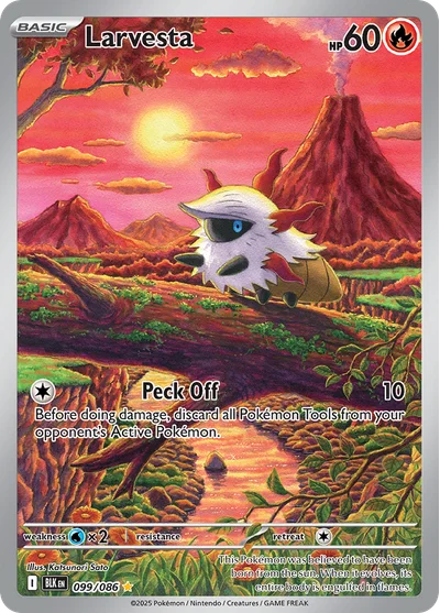 Larvesta 99 Black Bolt Pokemon Card